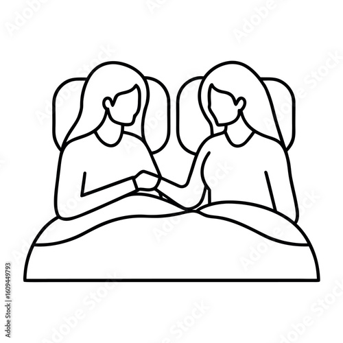 Supportive Doula Illustration Two Women Holding Hands in a Symbol of Care and Connection