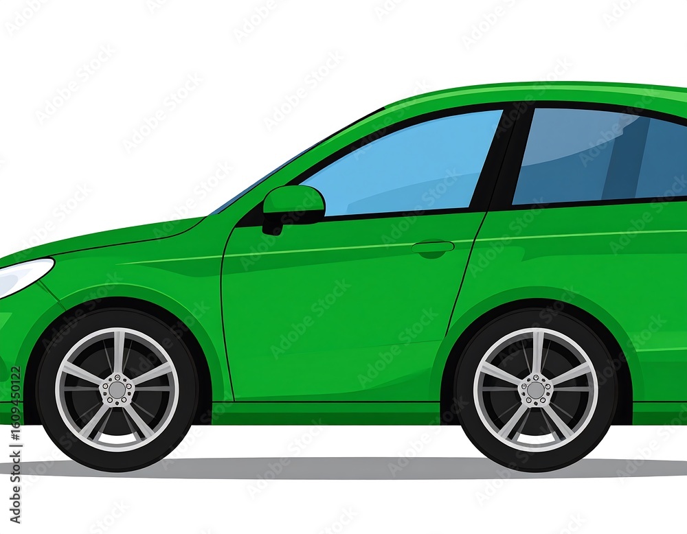 Side view of a vibrant green SUV Side view of a vibrant green SUV