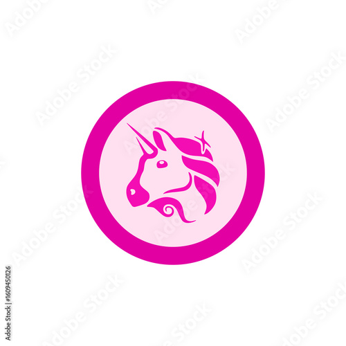 UNI, Uniswap coin flat design icon logo