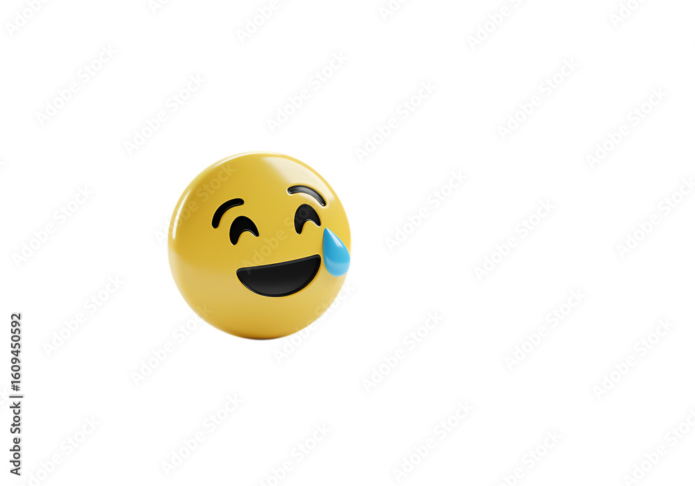 Fototapeta premium Laughing Emoji A 3D Rendering of Joyful Expression