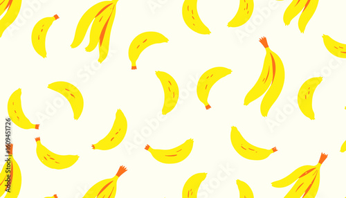 Trendy yellow bananas repeat pattern for playful summer designs, vibrant food backgrounds, and tropical themed projects that bring a fresh, fruity vibe