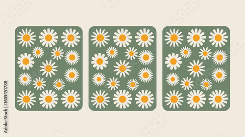 Delightful daisy floral pattern evoking cheerful spring vibes perfect for uplifting designs and adding a touch of nature's beauty to any project