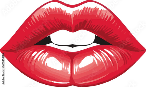 vector illustration of female lips