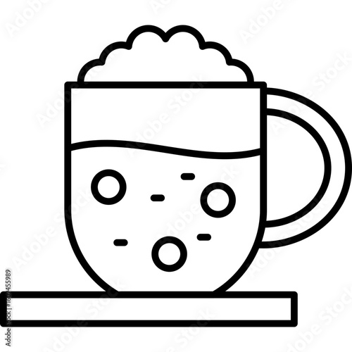 Dalgona Coffee Icon Vector Element