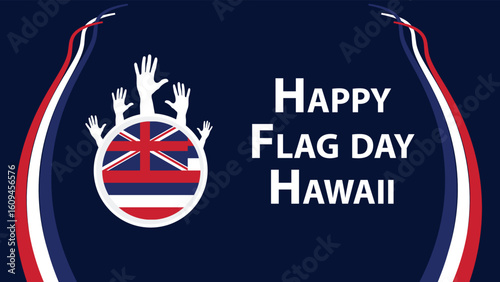 Happy Hawaii Flag day web vector banner design illustration