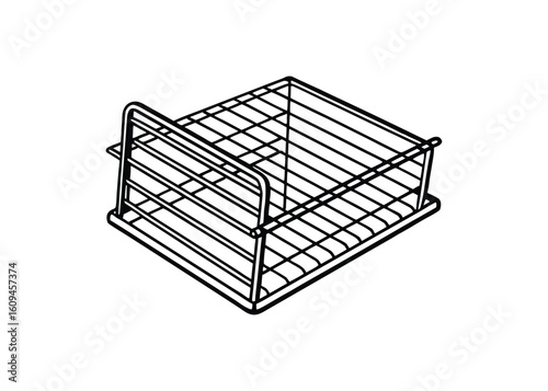 Silhouette of cooling rack isolated on a white background
