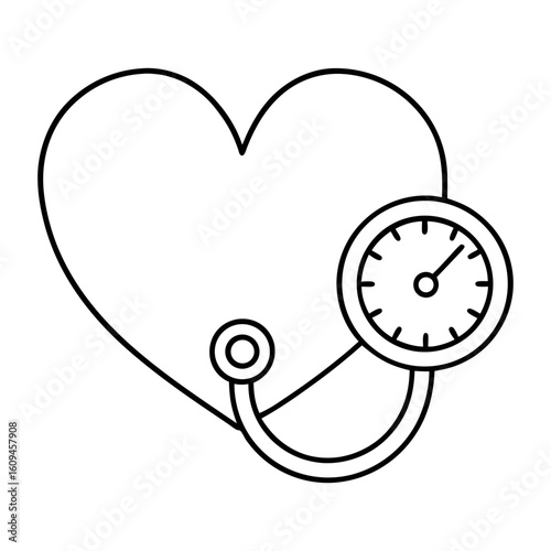 Preeclampsia Monitoring Concept Heart with Pressure Gauge Representing High Blood Pressure During Pregnancy