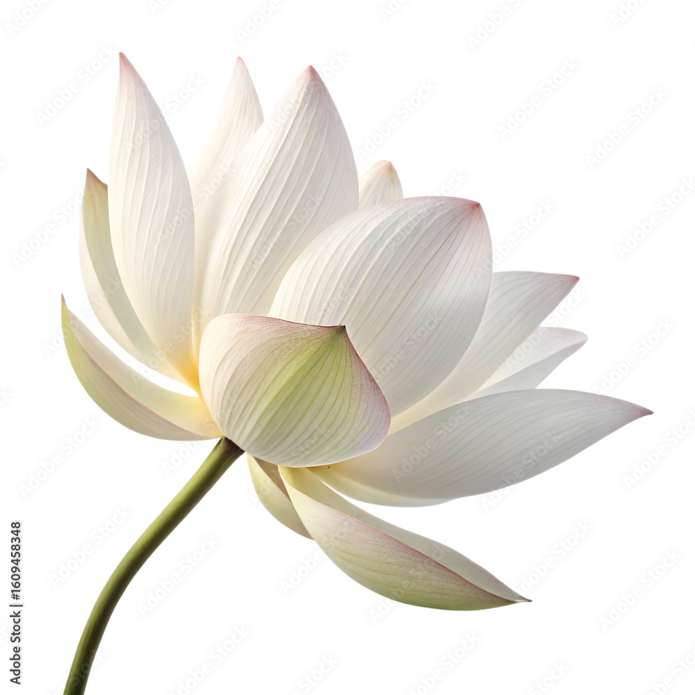Obraz premium A beautiful white lotus flower in bloom with delicate petals