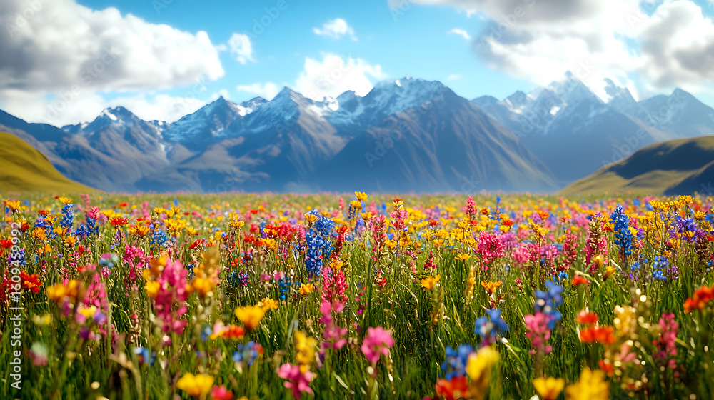 Fototapeta premium Vibrant Wildflower Field