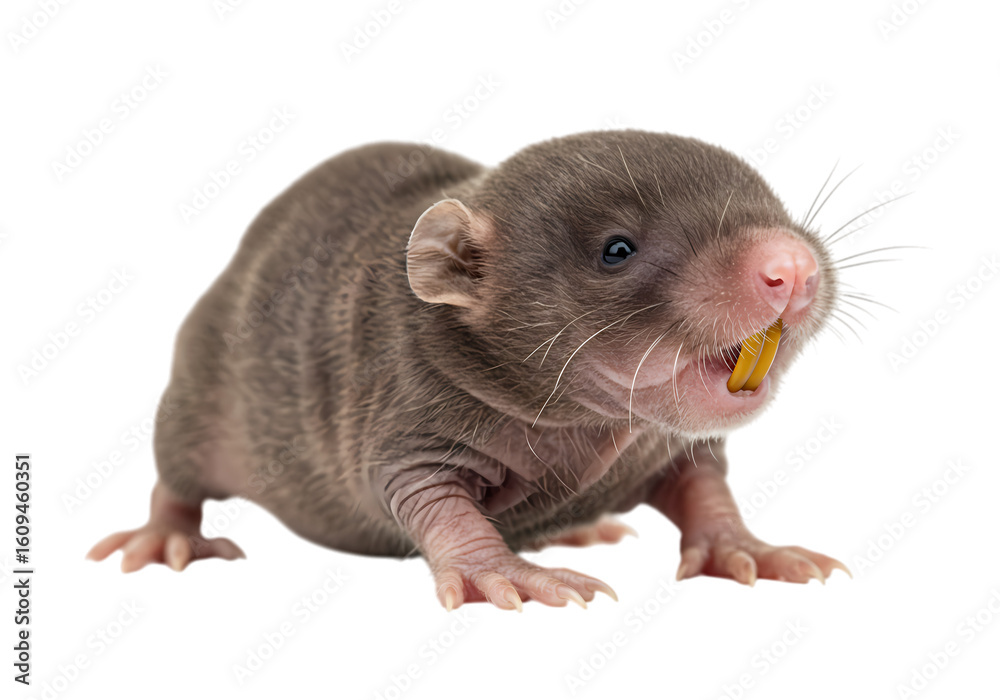 Fototapeta premium Closeup of a Naked MoleRat Eating