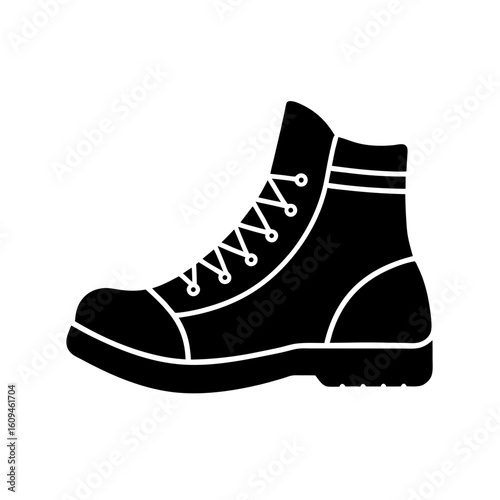 Hiking Boot Icon Vector Flat and Clean Look Isolated