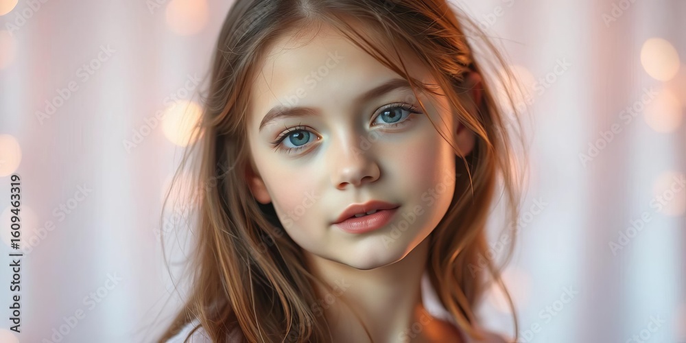 Ethereal young subject in soft focus, dreamy lighting, pastel backdrop, whimsical, indoor Ethereal young subject in soft focus, dreamy lighting, pastel backdrop, whimsical, indoor