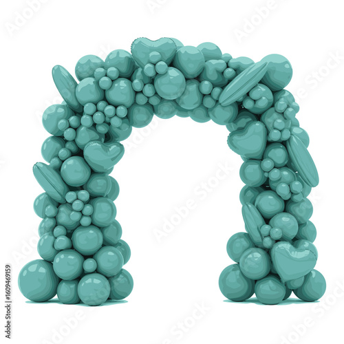 Balloon Arch Teal Watercolor Sublimation