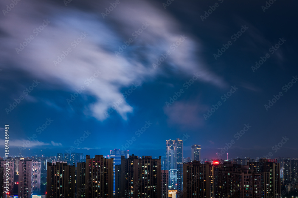 Obraz premium Night view of the city