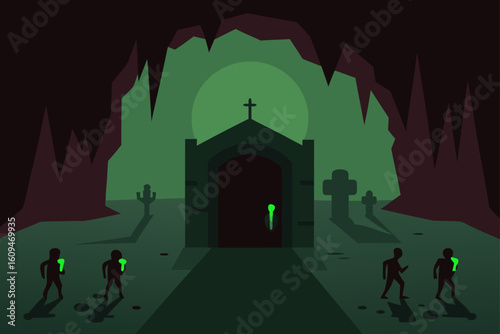 crypt opening into zombie lair