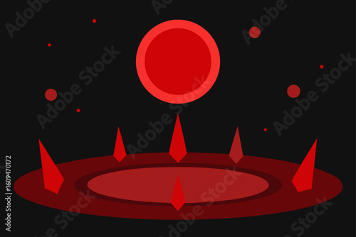 cursed ritual circle red glow moon night dark grave magic