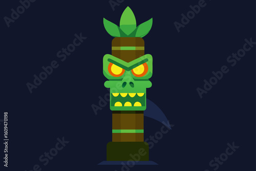 cursed totem pole zombie face glow haunted power night evil
