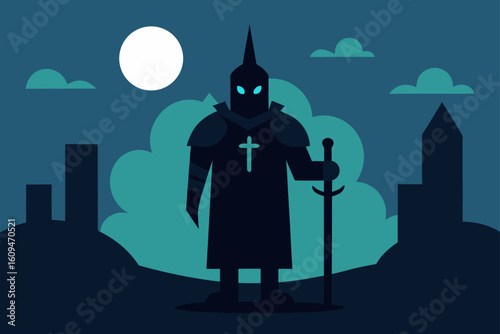 ghostly knight guarding graves