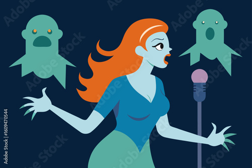 ghostly woman singing zombies