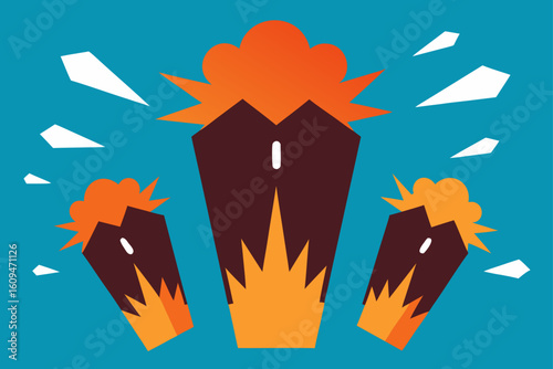 huge explosion blasting coffins