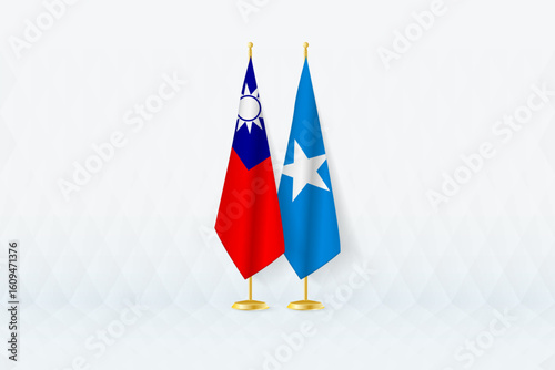 Taiwan and Somalia Flags Side by Side, Symbol of International Partnership.