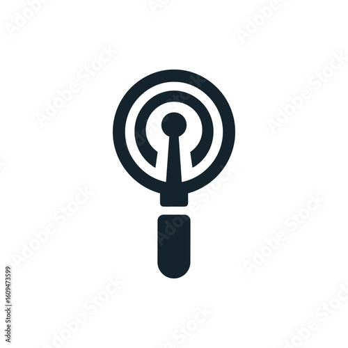 Abstract illustration of a radar symbolizing detection technology in a minimalist design