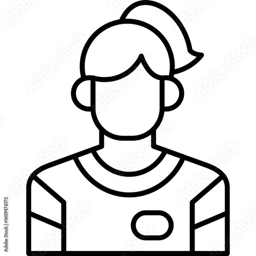 Female Soccer Player Icon Vector Element