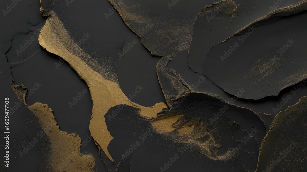 Fototapeta premium Close up of dark tree bark with textured patterns and golden highlights