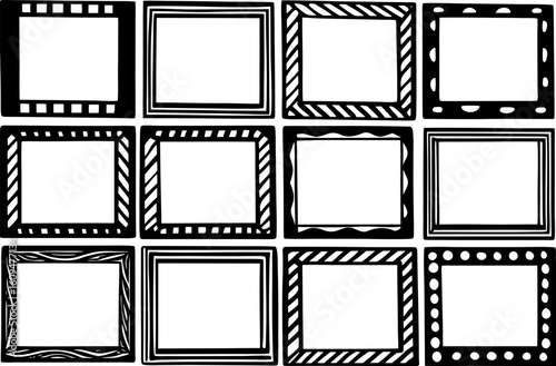 Wallpaper Mural Decorative square frames borders design elements graphic resource vector templates scrapbook embellishments clipart set - vector illustration Torontodigital.ca