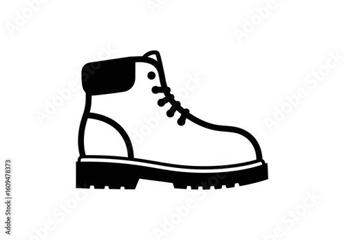 White work boot isolated on white background
