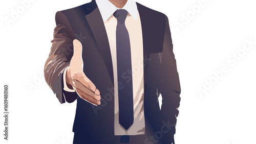握手を求めるビジネスマン