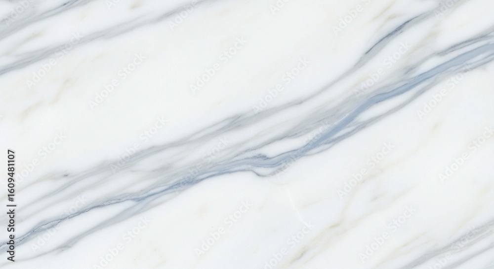 Obraz premium An elegant white marble background featuring soft, diagonal gray and blue mineral veins.