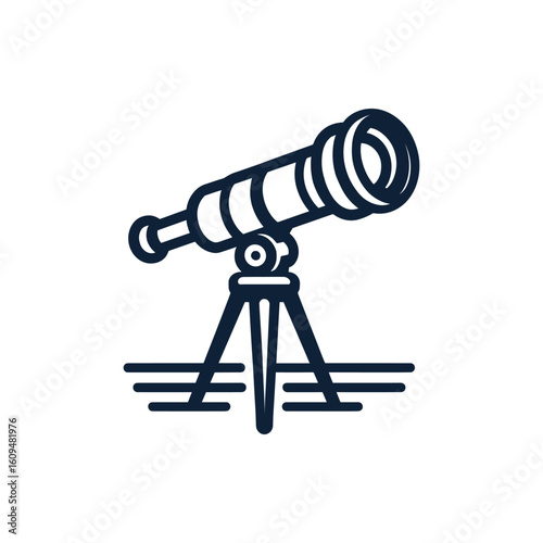 Modern telescope on a tripod, set against a clear sky, ideal for stargazing adventures