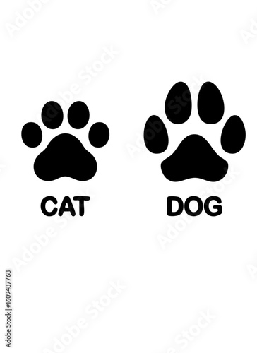 dog & cat paw with alphabet