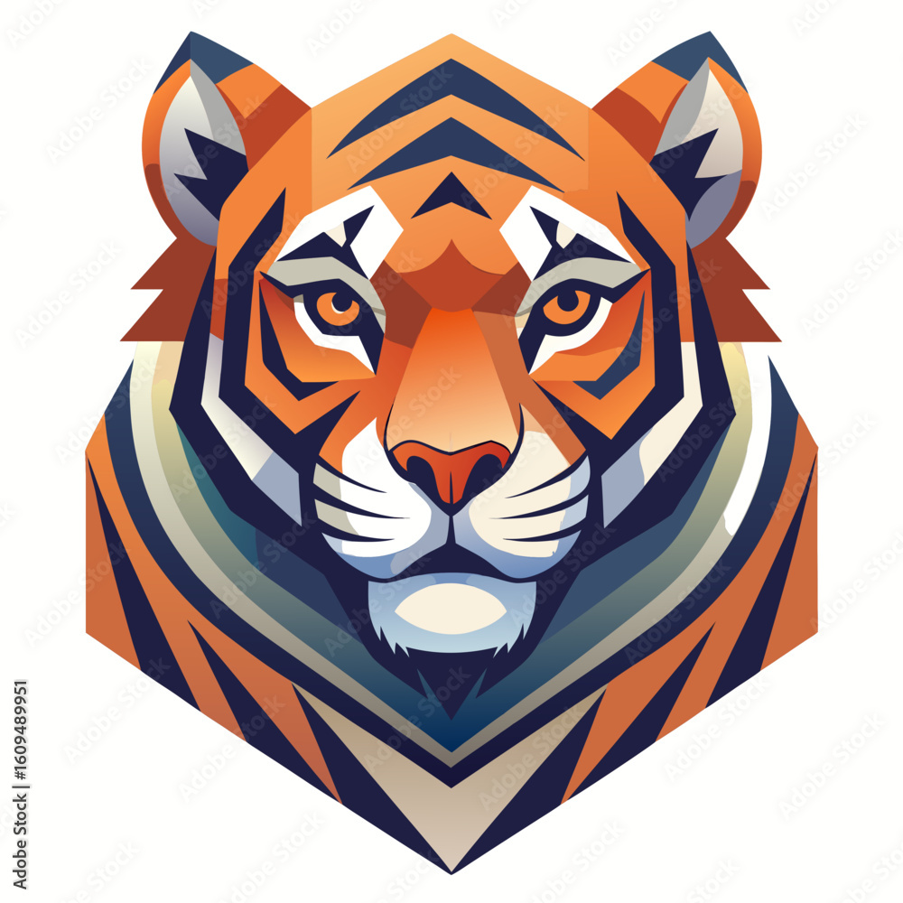 Obraz premium Stylish Tiger Head Illustration
