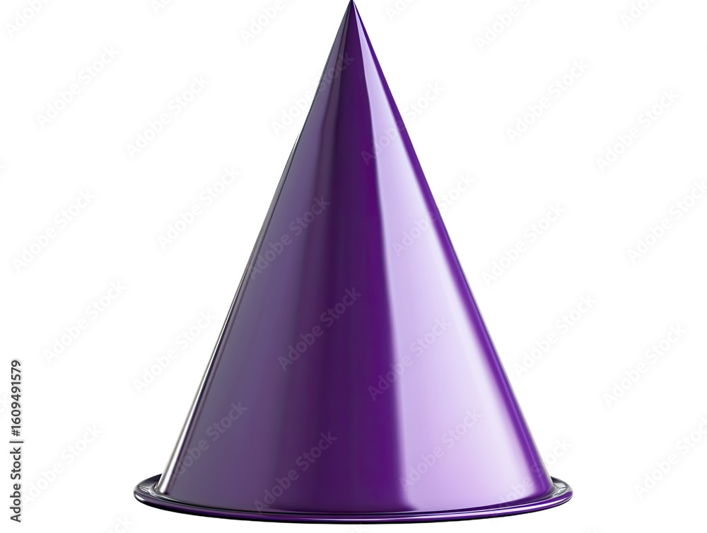 Fototapeta premium Shiny purple party hat isolated on white background
