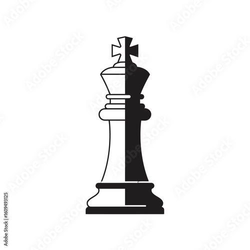 Strategic chess king piece illustrating power and strategy in black and white design