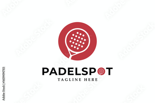 Minimalist and simple Padel or tennis in circle Logo design