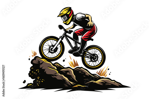 Mountain Biker Logo for T-shirts & Off-Road Branding