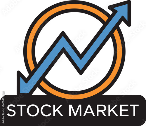 Stock Market logo Icon – Finance Growth Arrow Symbol Vector.