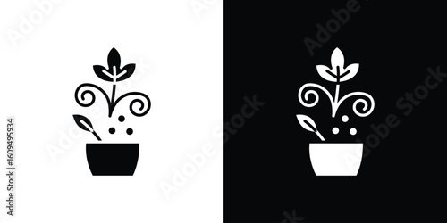 Berry shrubs and vines icon. black and white line icons pack.