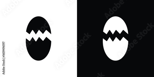 Broken egg icon. black and white line icons pack.