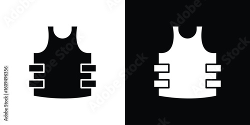 Bulletproof vest icon. black and white line icons pack.