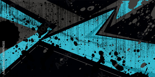 Abstract grey blue sports racing concept. Grunge banner background illustration