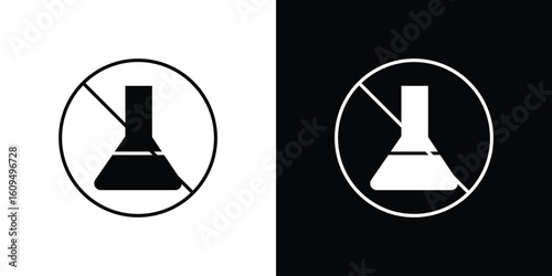 Chemical free signs. black and white line icons pack.