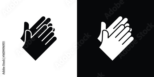 Clapping hands icon. black and white line icons pack.