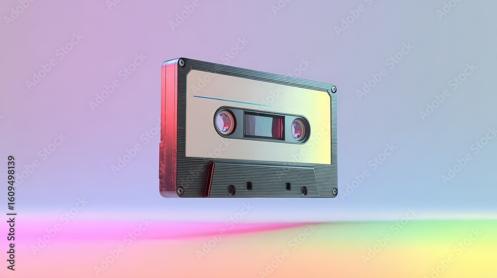 Fototapeta premium Vintage Audio Cassette Tape Music Playback Device Retro 80s 90s Nostalgia