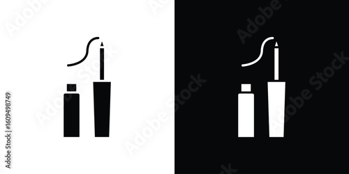 Eyeliner icon. black and white line icons pack.