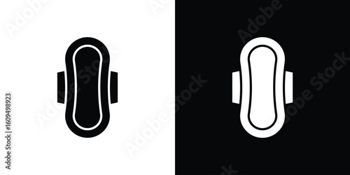 Feminine hygiene pad icon. black and white line icons pack.