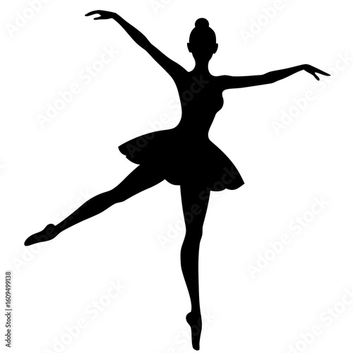 Graceful Ballet Dancer in Arabesque Pose Vector